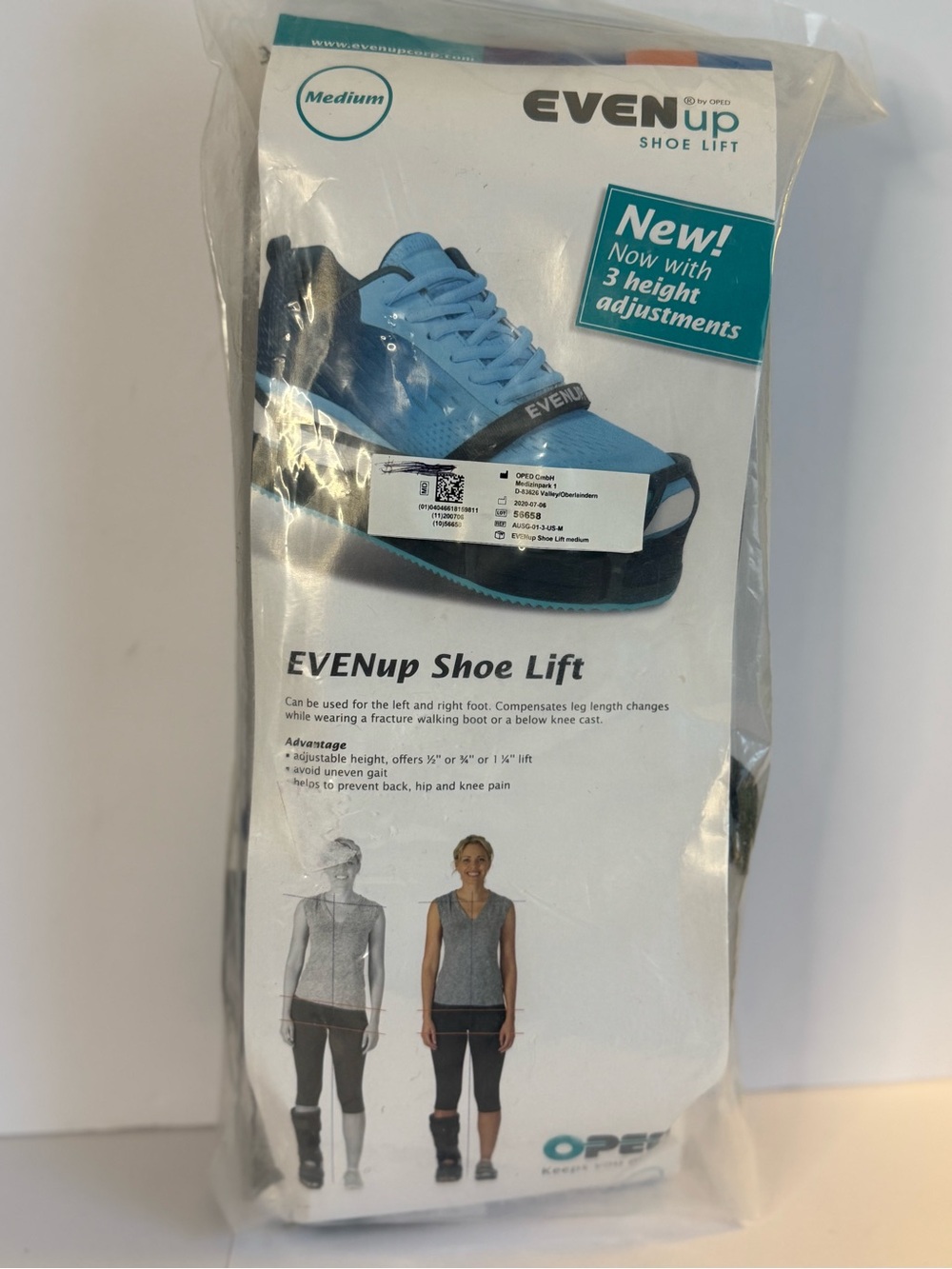 EVENup Shoe Lift Medium Adjustable Leg Length Leveler Walking Boot
